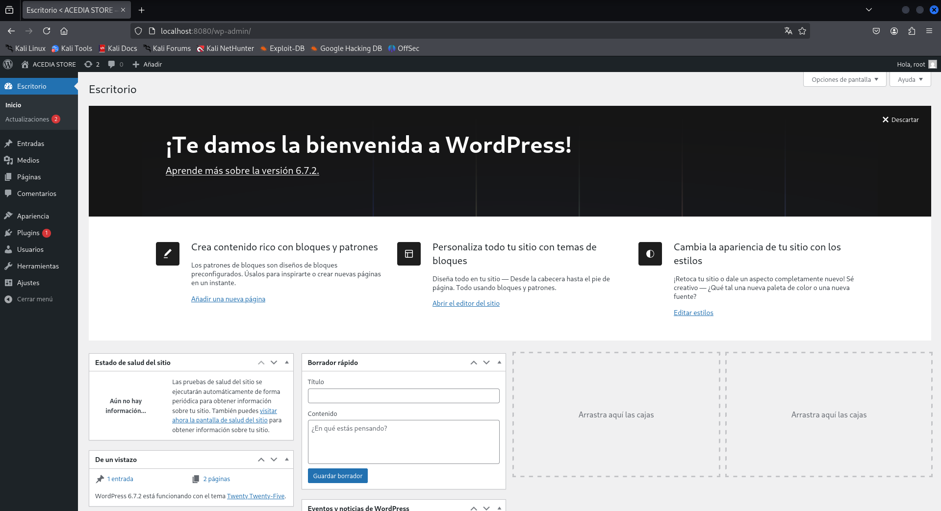 Acceso a WordPress