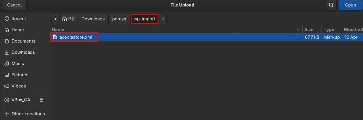 Importar xml